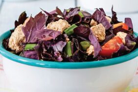 Baharatlı ve labne peynirli salata