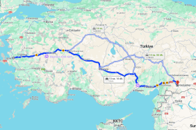 izmir gaziantep harita