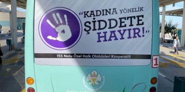 Manisalı halk otobüsçülerden ‘Kadın ve çocuğa şiddete dur’ çıkışı