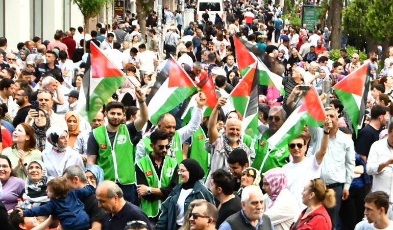 Mesir saçım törenlerinde Gazze eylemi