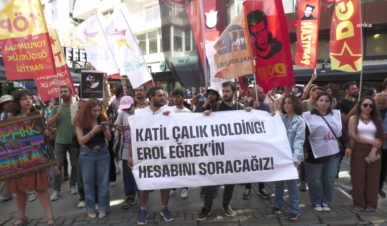 Erol Eğrek protestosunda İzmirli öğrenciler: Holding patronunun uyguladığı sömürü rejiminin son örneğidir