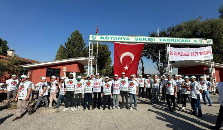 Kütahya Şeker Fabrikası A.Ş. işçileri greve çıktı