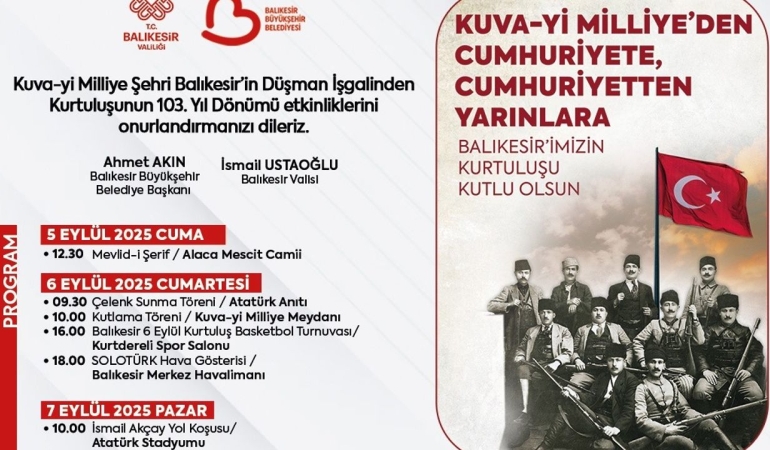 Başkan Akın, Balıkesir’in kurtuluşunun 103. yılını kutladı