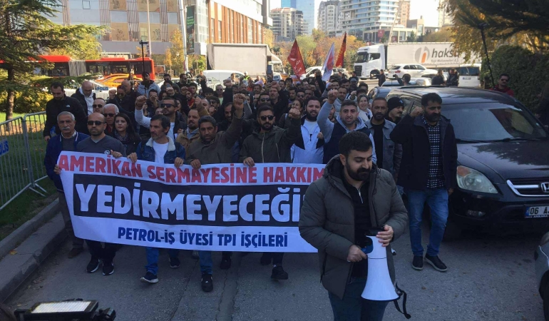 TPI işçileri Ankara’da ABD Büyükelçiliği önünde eylem düzenledi