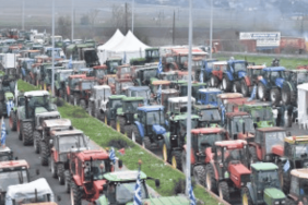 Yunanistan'da polis havalimanı yolunu kapatmak isteyen çiftçilere biber gazıyla müdahale