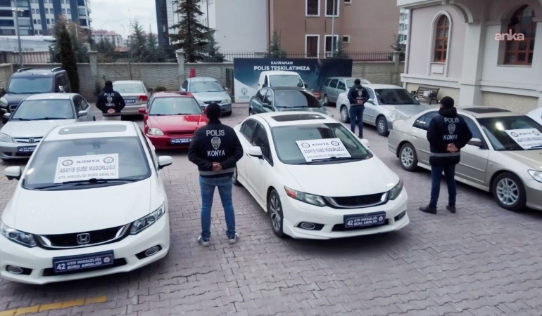 Konya’da 95 milyon liralık “change” araç operasyonu: 115 adet araç ele geçirildi