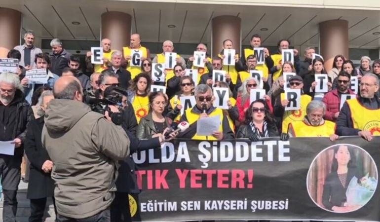 Eğitim Sen Kayseri Şubesi’nden Fatma Nur Çelik için basın açıklaması